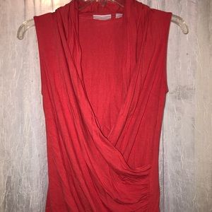 New York and Company Wrap Ruched Blouse Shirt Top